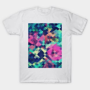 Fruity Rose - Fancy Colorful Abstraction Pattern Design (green pink blue) T-Shirt